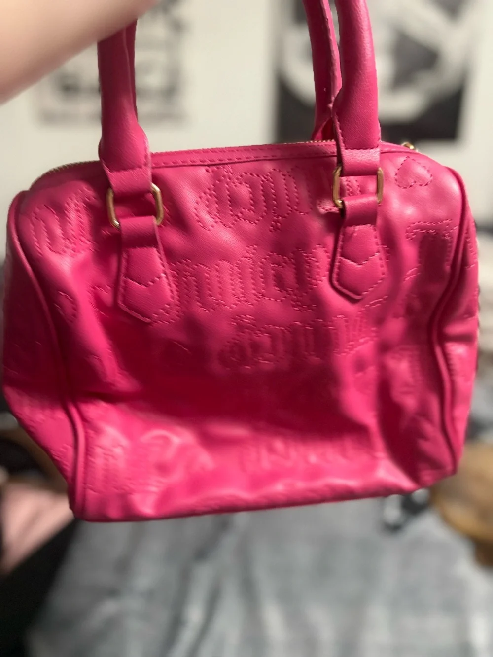 Juicy Couture Bright Pink Heart Charm Satchel